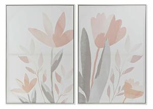 Painting DKD Home Decor 62,2 x 3,5 x 90 cm Flowers Shabby Chic (2 Units)