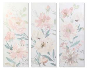 Painting DKD Home Decor Flowers 55 x 3 x 135 cm Shabby Chic (3 Pieces)