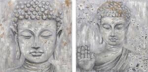 Painting DKD Home Decor 100 x 2,4 x 100 cm Buddha Oriental (2 Units)