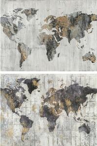 Painting DKD Home Decor 120 x 4 x 90 cm Loft World Map (2 Units)