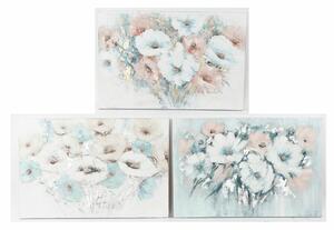 Painting DKD Home Decor 120 x 3,5 x 80 cm Flowers Shabby Chic (3 Pieces)