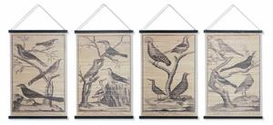 Canvas DKD Home Decor Birds 60 x 2 x 90 cm Cottage (4 Pieces)