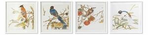 Painting DKD Home Decor 60 x 2,5 x 60 cm Bird Shabby Chic (4 Pieces)