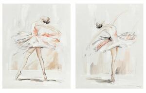 Painting DKD Home Decor 80 x 3,7 x 100 cm Ballet Dancer Romantic (2 Units)