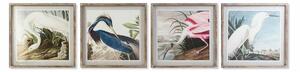 Painting DKD Home Decor 60 x 2,5 x 60 cm Bird Oriental (4 Pieces)