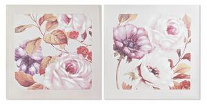 Painting DKD Home Decor Roses Romantic 70 x 3 x 70 cm (2 Units)