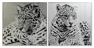 Painting DKD Home Decor 100 x 2,5 x 100 cm Leopard Colonial (2 Units)