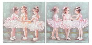 Painting DKD Home Decor 80 x 3 x 80 cm Ballet Dancer Traditional (2 Units)