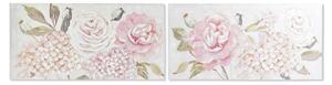 Painting DKD Home Decor 120 x 3 x 60 cm Flowers Shabby Chic (2 Units)