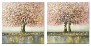 Painting DKD Home Decor Tree 80 x 3 x 80 cm Traditional (2 Units)