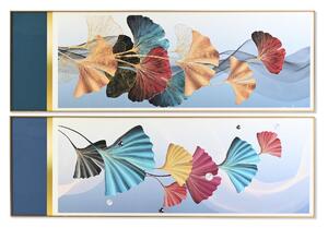 Painting DKD Home Decor 180 x 3 x 60 cm Modern Leaf of a plant (2 Units)