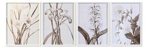 Painting DKD Home Decor Crystal Birch 55 x 70 x 2,5 cm 55 x 2,5 x 70 cm Flowers (4 Pieces)