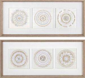 Painting DKD Home Decor 61 x 3,8 x 26 cm 63,5 x 4 x 28,6 cm Circles Scandinavian (2 Units)