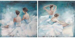 Painting DKD Home Decor 100 x 3,5 x 100 cm Ballet Dancer Romantic (2 Units)