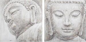 Painting DKD Home Decor Buddha Oriental 80 x 3,5 x 80 cm (2 Units)