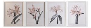 Painting DKD Home Decor Crystal Birch 55 x 70 x 2,5 cm 55 x 2,5 x 70 cm Flowers (4 Pieces)