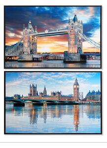 Canvas DKD Home Decor 90 x 2,5 x 60 cm 90 x 2.5 x 60 cm London Loft (2 Units)