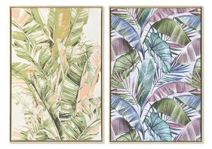 Painting DKD Home Decor 84 x 4,5 x 123 cm Palms Tropical (2 Units)