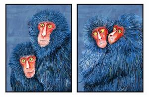 Canvas DKD Home Decor Modern Monkeys 90 x 4 x 120 cm (2 Units)