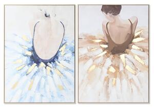 Painting DKD Home Decor 100 x 4 x 140 cm Ballet Dancer Romantic (2 Units)