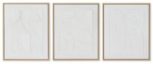 Painting Home ESPRIT White polystyrene Canvas Abstract Scandinavian 40 x 4,8 x 50 cm (3 Units)