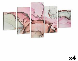 Set of 5 pictures Canvas Marble Pink (4 Units)