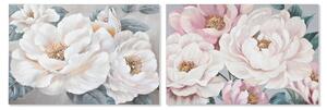 Painting Home ESPRIT Roses Romantic 120 x 3,7 x 80 cm (2 Units)