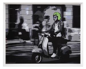 Painting White Black Green Vespa 103 x 6 x 83 cm