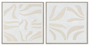 Painting Home ESPRIT White Beige Abstract Scandinavian 83 x 4,5 x 83 cm (2 Units)