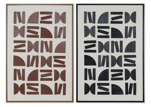 Painting Home ESPRIT Brown Black Beige Abstract Modern 63 x 3,8 x 93 cm (2 Units)