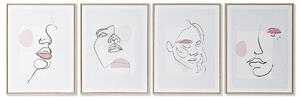 Painting DKD Home Decor Face Scandinavian 45 x 2,5 x 60 cm (4 Units)