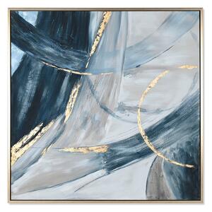 Painting Home ESPRIT Blue White Abstract Modern 131 x 3,8 x 131 cm