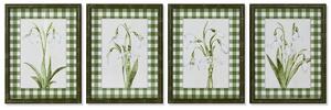 Painting Home ESPRIT Green Beige Shabby Chic Botanical plants 30 x 2,5 x 40 cm (4 Units)