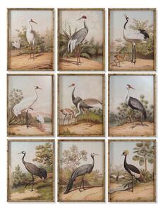 Painting DKD Home Decor Oriental Heron 45 x 3 x 60 cm (9Units)