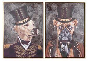 Painting Home ESPRIT Dog 70 x 3,5 x 100 cm (2 Units)