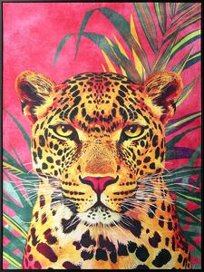 Painting Romimex Velvet MDF Wood Leopard 103 x 143 x 4 cm