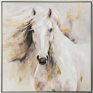 Oil Painting Romimex polystyrene Canvas Horse 83 x 83 x 5 cm