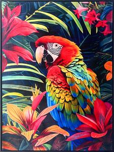 Painting Romimex Velvet MDF Wood Parrot 83 x 123 x 4 cm