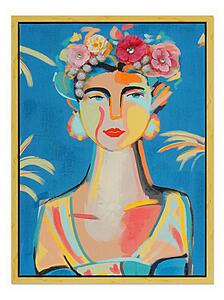 Painting Romimex Multicolour Canvas Lady 50 x 70 x 4 cm