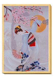 Painting Romimex Multicolour Canvas Geisha 50 x 70 x 4 cm