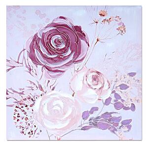 Painting Romimex Pink Canvas Roses 60 x 60 x 3 cm