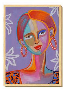 Painting Romimex Multicolour Canvas Lady 50 x 70 x 4 cm