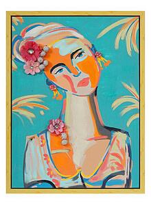 Painting Romimex Multicolour Canvas Lady 50 x 70 x 4 cm