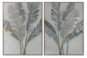 Painting Home ESPRIT Palms Golden Tropical 90 x 4 x 120 cm (2 Units)