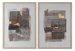 Canvas Home ESPRIT Brown Beige polystyrene plexiglas Abstract Urban 74 x 4,5 x 104 cm (2 Units)