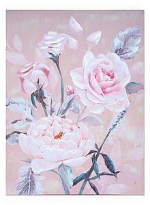 Painting Romimex Pink Canvas Roses 60 x 80 x 3 cm