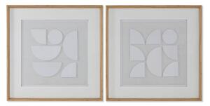 Painting Home ESPRIT White Natural Modern 60 x 4 x 60 cm (2 Units)