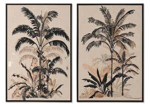 Painting Home ESPRIT Green Beige Palms Golden Tropical 63 x 4,5 x 93 cm (2 Units)