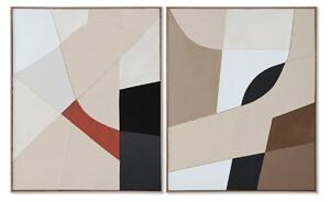 Painting Home ESPRIT Brown Beige Abstract Urban 82 x 3,8 x 102 cm (2 Units)