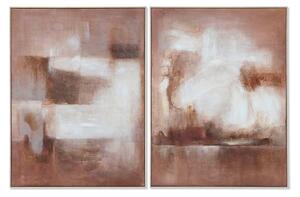 Painting Home ESPRIT White Brown Abstract Modern 92 x 3,8 x 122 cm (2 Units)